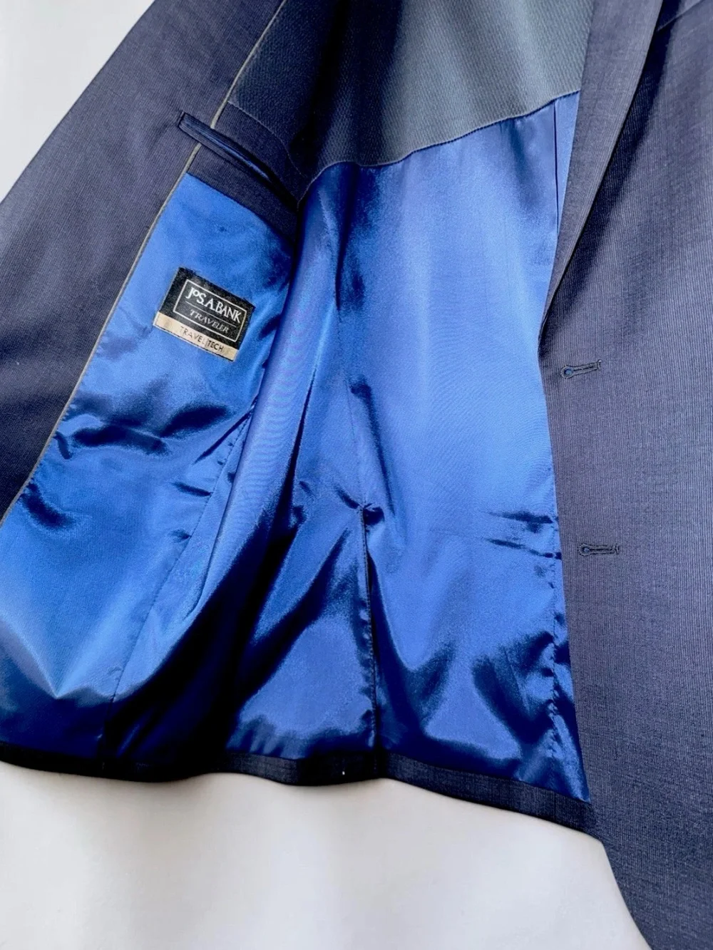 Jos. A. Bank Traveler TravelTech Men’s 40R Navy Wool Blend Sport Coat Blazer EUC - Picture 4 of 5